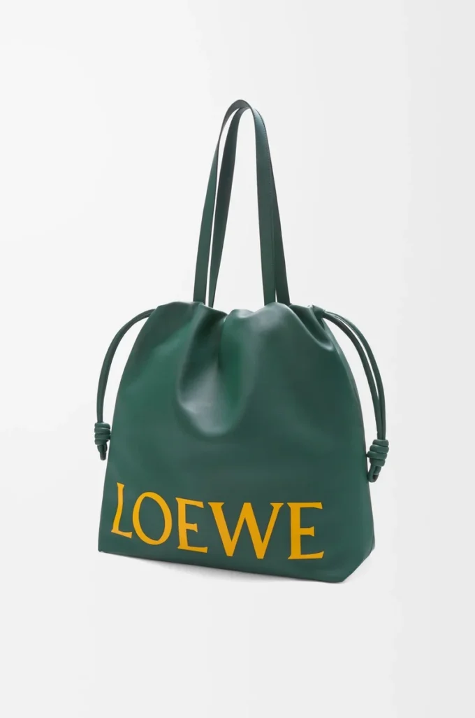 Bolso tote con logotipo Flamenco en piel de becerro napa Evergreen Bolso tote con logotipo Flamenco en piel de becerro napa Evergreen