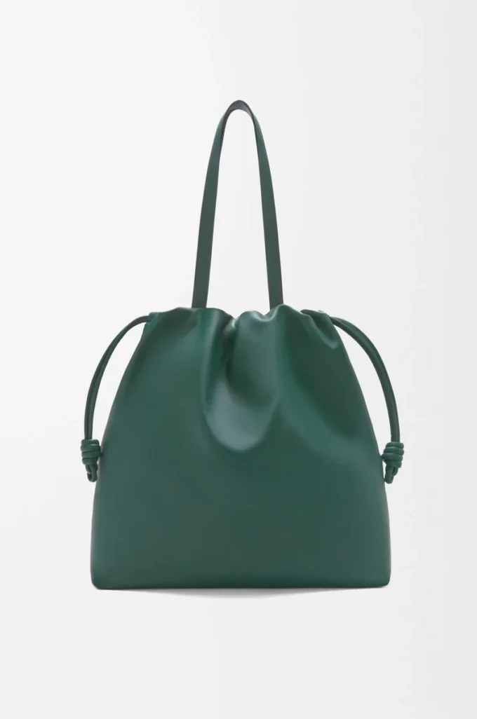 Bolso tote con logotipo Flamenco en piel de becerro napa Evergreen Bolso tote con logotipo Flamenco en piel de becerro napa Evergreen