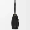 Bolso tote drapeado en suave piel de cordero napa Negro Bolso tote drapeado en suave piel de cordero napa Negro