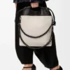 Bolso tote Flamenco en piel de cordero napa suave color fantasma claro/negro Bolso tote Flamenco en piel de cordero napa suave color fantasma claro/negro