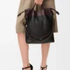 Bolso tote Flamenco en suave piel de cordero napa Negro/Castaño oscuro Bolso tote Flamenco en suave piel de cordero napa Negro/Castaño oscuro