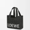 Bolso tote LOEWE Font pequeño en rafia Negro Bolso tote LOEWE Font pequeño en rafia Negro