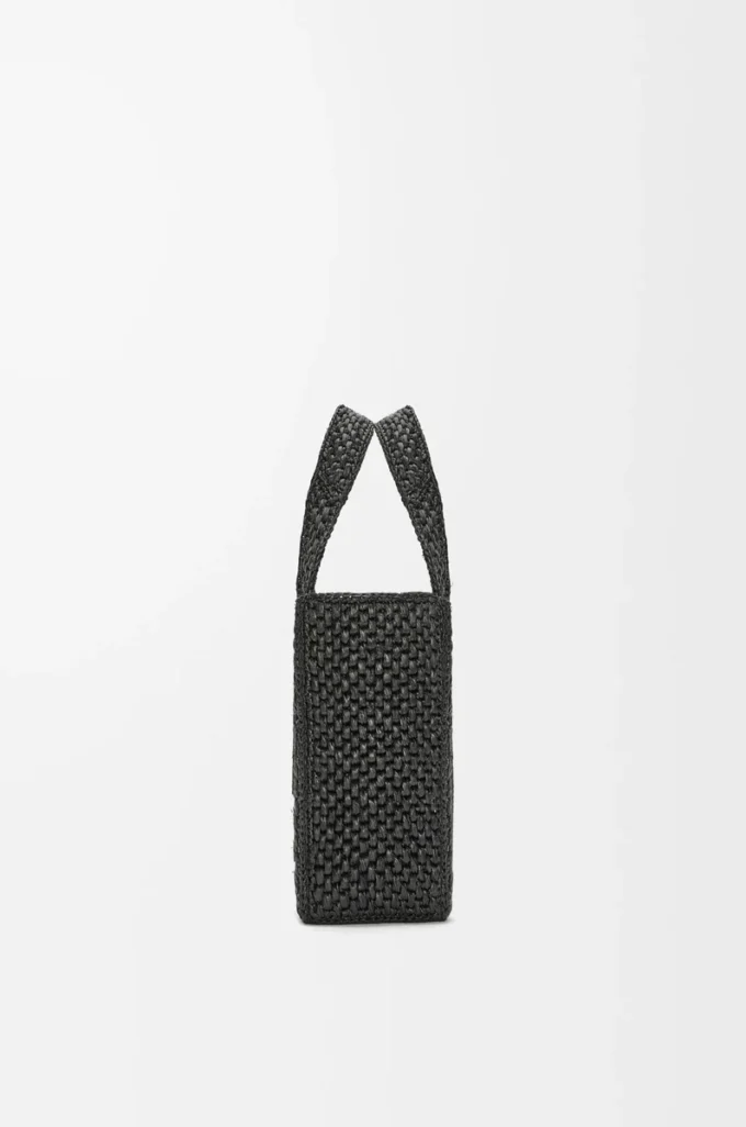 Bolso tote LOEWE Font pequeño en rafia Negro Bolso tote LOEWE Font pequeño en rafia Negro