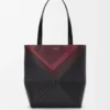 Bolso tote Puzzle Fold mediano en piel de becerro napa Negro/Burdeos Bolso tote Puzzle Fold mediano en piel de becerro napa Negro/Burdeos