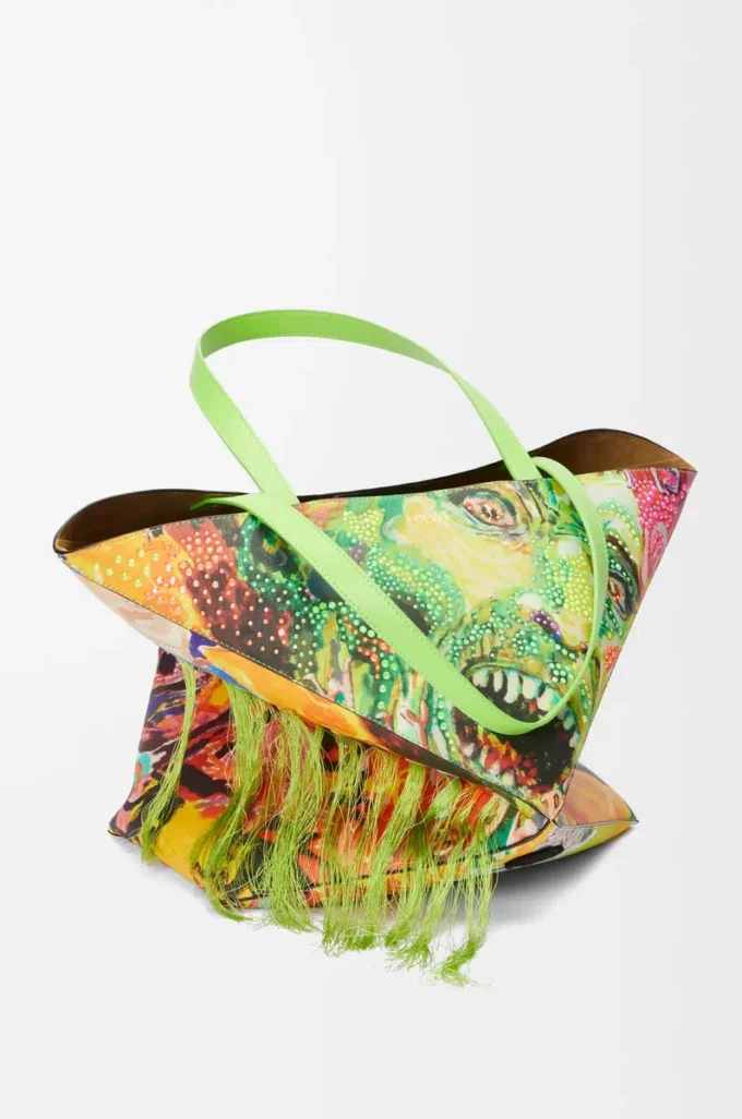 Bolso tote Puzzle Fold XL en piel de becerro clásica Verde vivo/Multicolor Bolso tote Puzzle Fold XL en piel de becerro clásica Verde vivo/Multicolor
