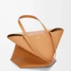 Bolso tote XL Puzzle Fold en piel de becerro brillante Warm Desert