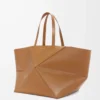 Bolso tote XXL Puzzle Fold en piel de becerro brillante Oak