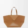 Bolso tote XXL Puzzle Fold en piel de becerro brillante Oak