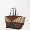 Bolso XXL Puzzle Fold en rafia Natural/Miel dorada Bolso XXL Puzzle Fold en rafia Natural/Miel dorada