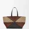 Bolso XXL Puzzle Fold en rafia Natural/Miel dorada Bolso XXL Puzzle Fold en rafia Natural/Miel dorada