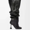 Bota por encima de la rodilla Toy en piel de cordero napa. Negro Bota por encima de la rodilla Toy en piel de cordero napa. Negro