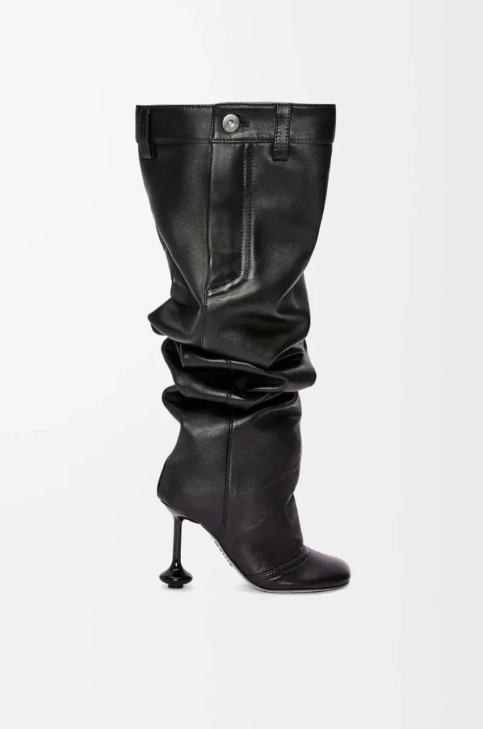 Bota por encima de la rodilla Toy en piel de cordero napa. Negro Bota por encima de la rodilla Toy en piel de cordero napa. Negro