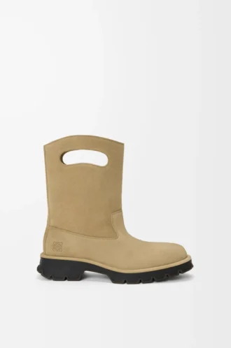 Botas Bobby de piel de becerro dividida encerada Sahara