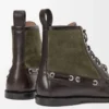 Botines tipo mocasín Campo en piel de becerro y ante marrón oscuro/verde Botines tipo mocasín Campo en piel de becerro y ante marrón oscuro/verde