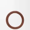 Brazalete entrelazado en piel de becerro clásica Tan Brazalete entrelazado en piel de becerro clásica Tan