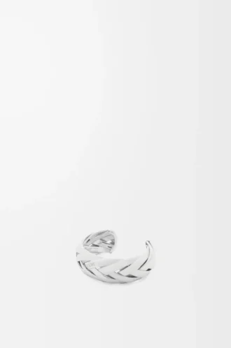 Brazalete trenzado grande en plata de ley Plata