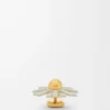 Broche de flor en piel de becerro Blanco
