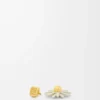 Broche de flor en piel de becerro Blanco