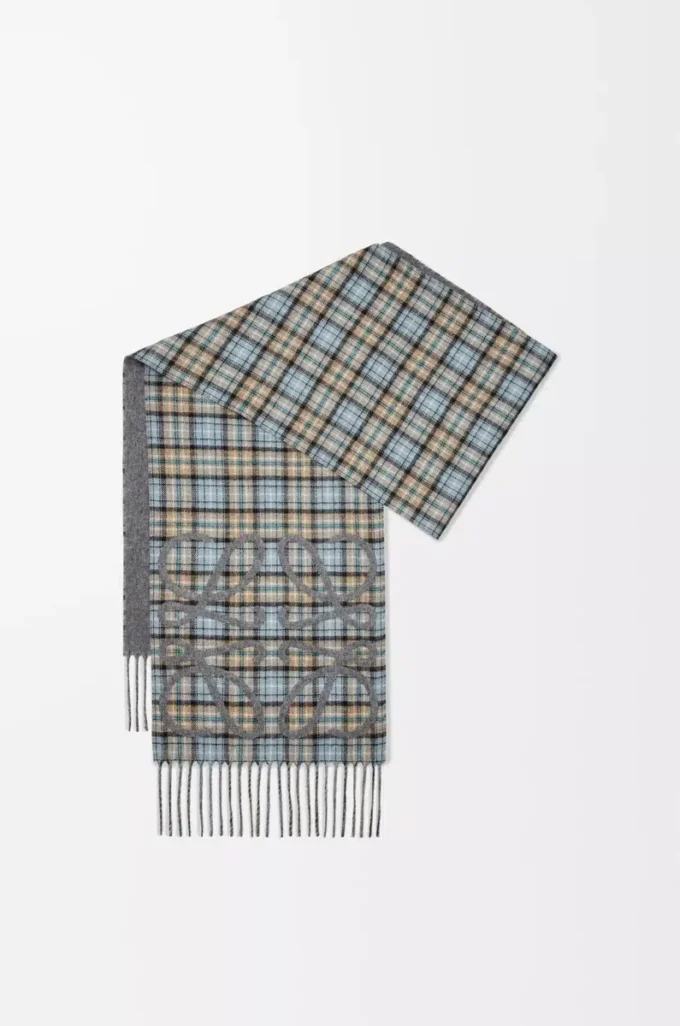 Bufanda Anagram de seda y cachemira Antracita/Gris/Beige Bufanda Anagram de seda y cachemira Antracita/Gris/Beige
