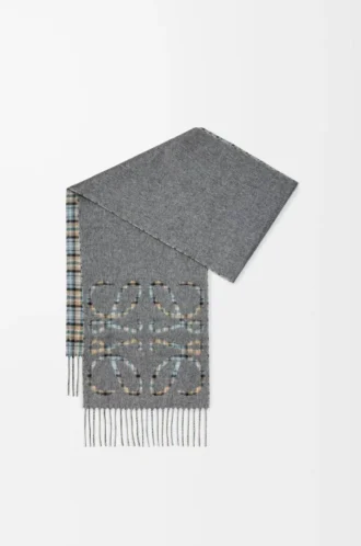 Bufanda Anagram de seda y cachemira Antracita/Gris/Beige