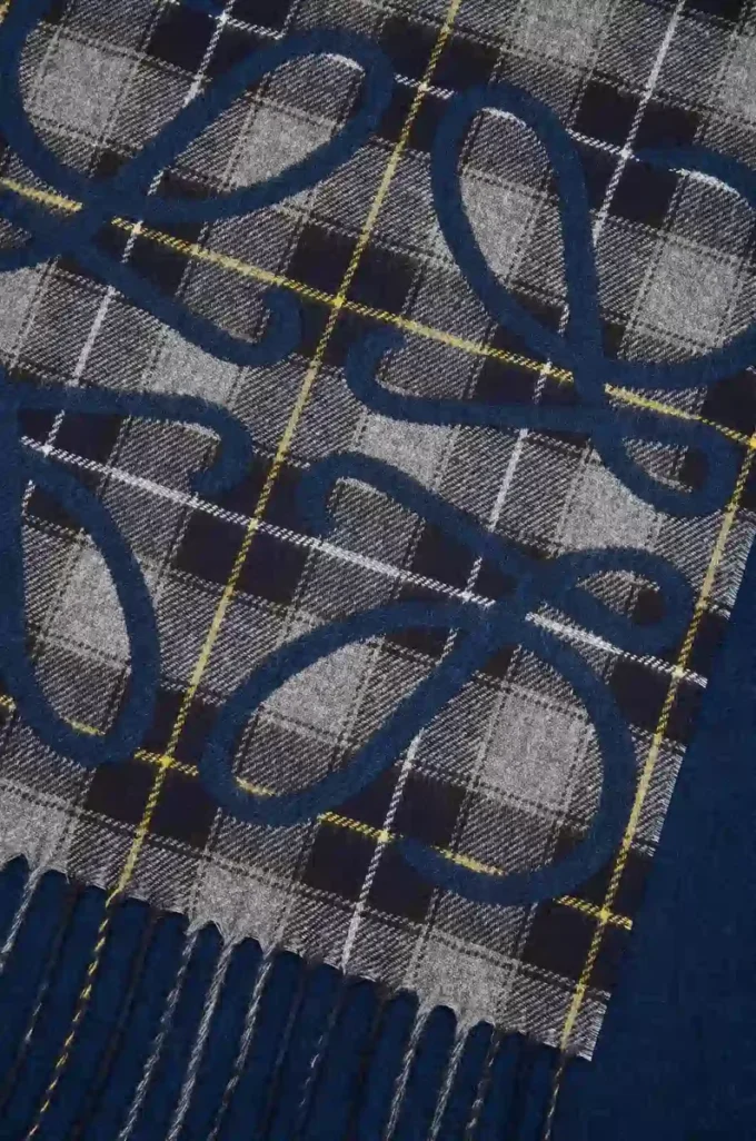 Bufanda Anagram de seda y cachemira azul marino/antracita/azul marino Bufanda Anagram de seda y cachemira azul marino/antracita/azul marino