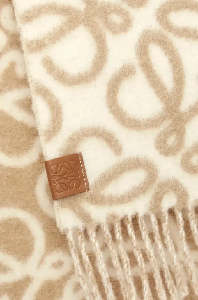 Bufanda Anagram en mezcla de alpaca y lana Beige/Blanco Bufanda Anagram en mezcla de alpaca y lana Beige/Blanco
