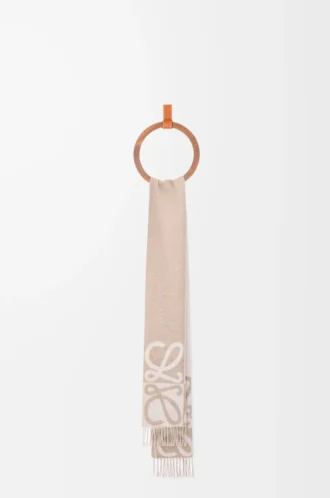 Bufanda de lana y cachemira Beige/Crudo