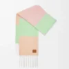 Bufanda de mezcla de alpaca y lana Melocotón/Matcha/Rosa Bufanda de mezcla de alpaca y lana Melocotón/Matcha/Rosa