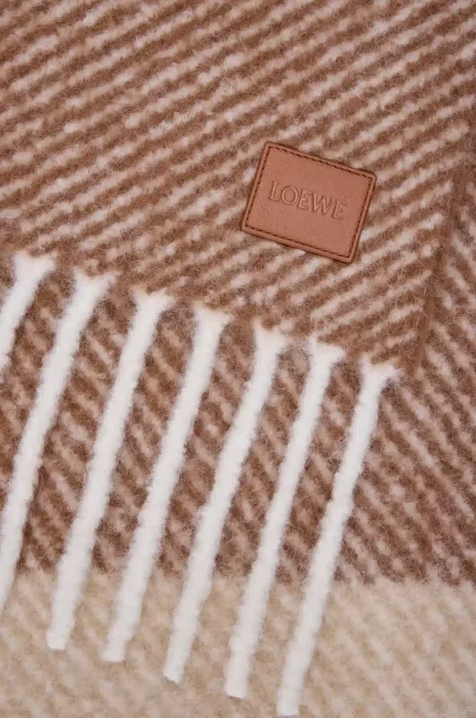 Bufanda de mezcla de alpaca y lana Mocha/Beige Bufanda de mezcla de alpaca y lana Mocha/Beige