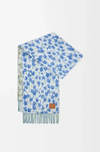Bufanda de mezcla de lana y alpaca Azul/Multicolor