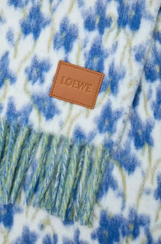 Bufanda de mezcla de lana y alpaca Azul/Multicolor Bufanda de mezcla de lana y alpaca Azul/Multicolor