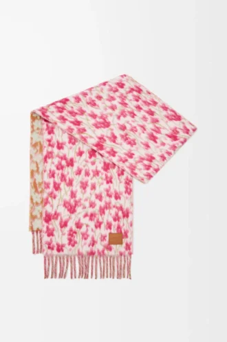 Bufanda de mezcla de lana y alpaca Rosa/Multicolor