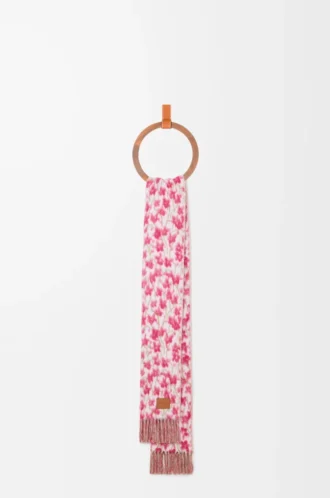 Bufanda de mezcla de lana y alpaca Rosa/Multicolor