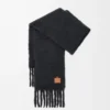 Bufanda de mezcla de mohair y lana. Negro Bufanda de mezcla de mohair y lana. Negro