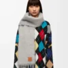 Bufanda de mohair y lana Gris claro Bufanda de mohair y lana Gris claro
