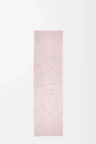 Bufanda de seda y lana Rosa hielo