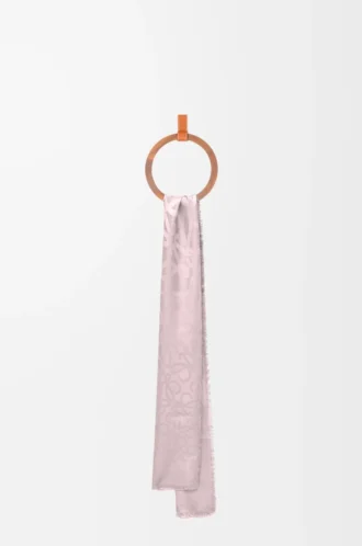 Bufanda de seda y lana Rosa hielo
