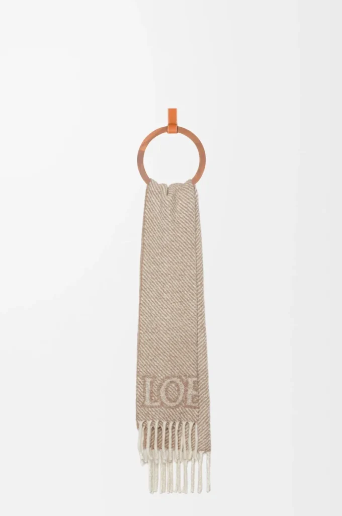 Bufanda LOEWE en mezcla de alpaca y lana Beige/Crudo Bufanda LOEWE en mezcla de alpaca y lana Beige/Crudo