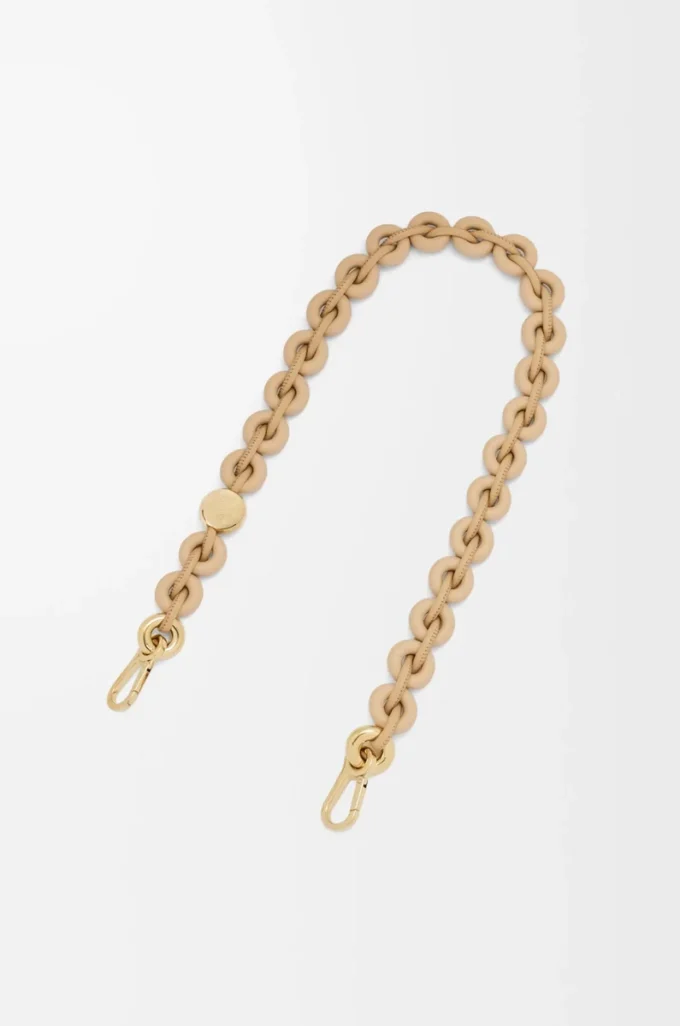 Cadena de donuts en piel de becerro Silk Beige