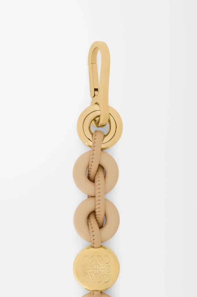 Cadena de donuts en piel de becerro Silk Beige