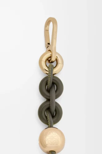 Cadena de eslabones en piel de becerro Dark Khaki