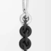 Cadena tipo donut en piel de becerro Black