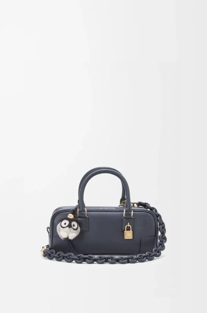 Cadena tipo donut en piel de becerro Black