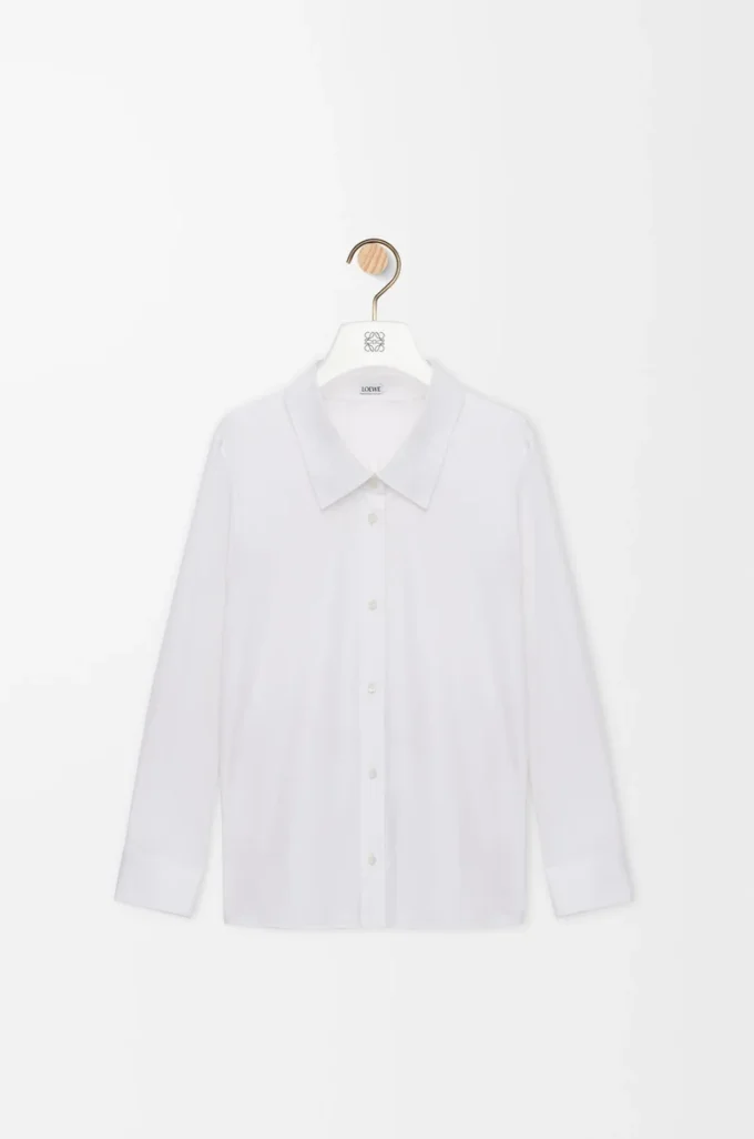 Camisa adornada de algodón Blanco