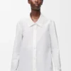 Camisa adornada de algodón Blanco