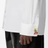 Camisa adornada de algodón Blanco