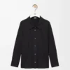 Camisa adornada de algodón negro