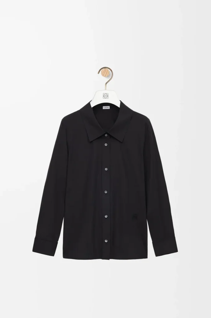Camisa adornada de algodón negro