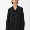 Camisa adornada de algodón negro