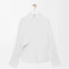 Camisa cruzada de denim Blanco